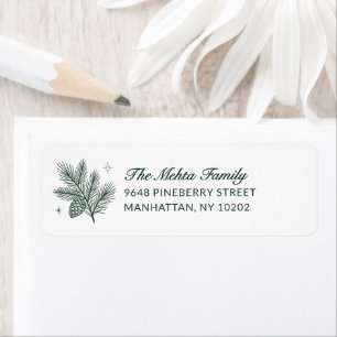 Evergreen Christmas Address Label Return Address Label