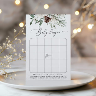 Evergreen Christmas baby shower bingo game
