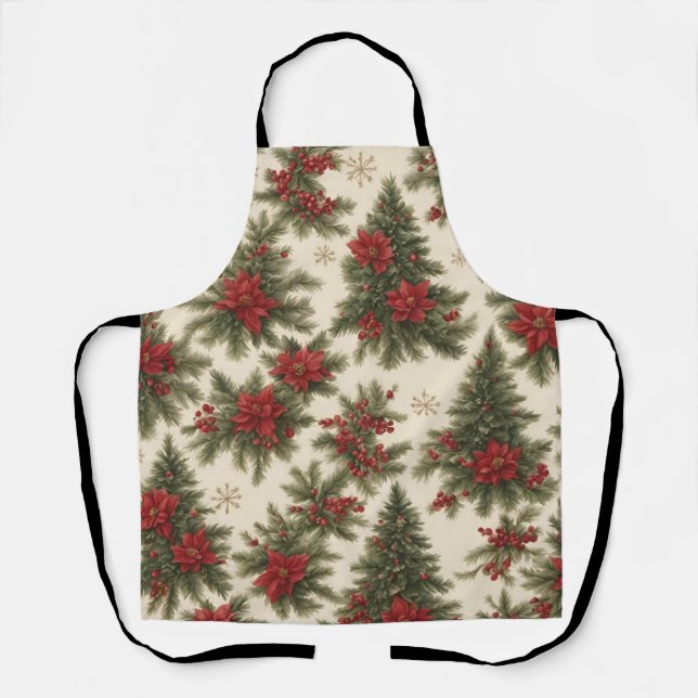 Evergreen Christmas Charm All-Over Print Apron (Front)