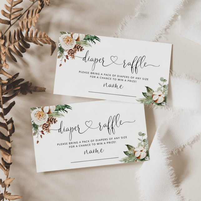 Evergreen Christmas diaper raffle ticket Enclosure Card (Creator Uploaded)