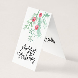 Evergreen Christmas Holiday Folded Gift Tag