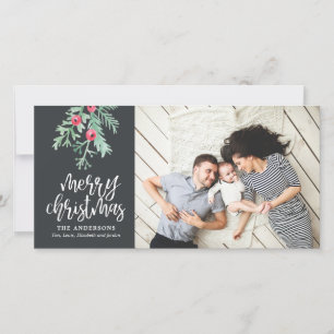 Evergreen Christmas Holiday Photo Slate