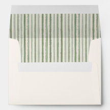 Evergreen Christmas Striped Sage Green Inside
