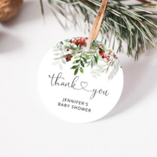 Evergreen Christmas thank you Favour Tags