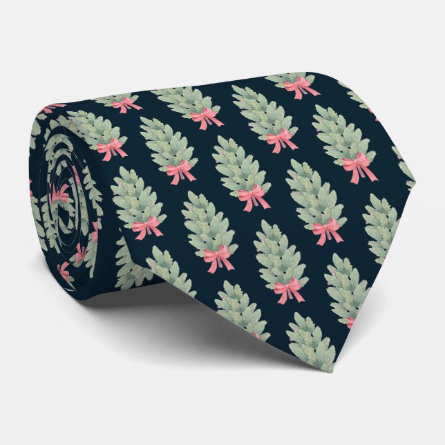 Evergreen, Christmas Tree Pattern Tie (Rolled)