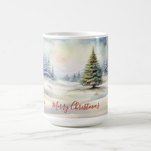 Evergreen Christmas Tree Vintage Mug (Center)
