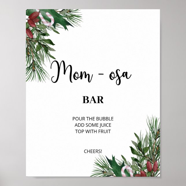 Evergreen christmas winter Mon-osa bar  Poster (Front)