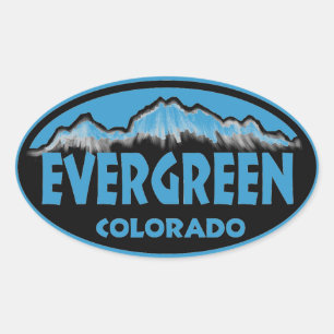 Evergreen Colorado blue oval stickers