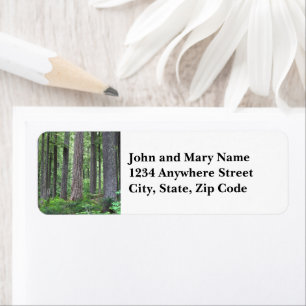 Evergreen Conifer Forest Return Address Label