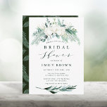 Evergreen & Cotton Flower Bouquet Bridal Shower Invitation<br><div class="desc">This bridal shower invitation features hand-painted winter greenery,  cotton flowers with golden and watercolor textures,  and an evergreen branch pattern on the back. For more advanced customisation of this design,  please click the "customise further" link. Matching items are also available.</div>