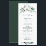 Evergreen & Cotton Flowers Elegant Wedding Menu<br><div class="desc">This wedding menu features hand-painted winter greenery,  cotton flowers with golden and watercolor textures. For more advanced customisation of this design,  please click the "customise further" link. Matching items are also available.</div>