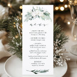 Evergreen & Cotton Flowers Elegant Wedding Menu<br><div class="desc">This wedding menu features hand-painted winter greenery,  cotton flowers with golden and watercolor textures. For more advanced customisation of this design,  please click the "customise further" link. Matching items are also available.</div>