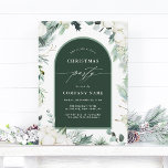 Evergreen & Cotton Flowers Winter Christmas Party Invitation<br><div class="desc">This Christmas | Holiday party invitation features hand-painted watercolor winter greenery,  cotton flowers with an arch frame,  and a winter botanical pattern on the back. For more advanced customisation of this design,  please click the BLUE DESIGN TOOL BUTTON. Matching items are also available.</div>