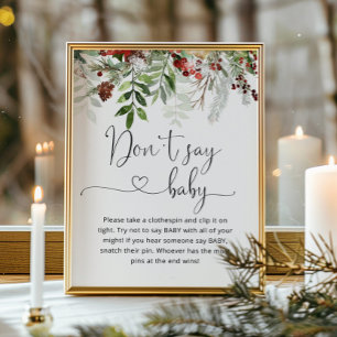 Evergreen Don't say baby. Winter don't say baby Poster