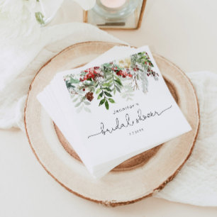 Evergreen elegant bridal shower napkin