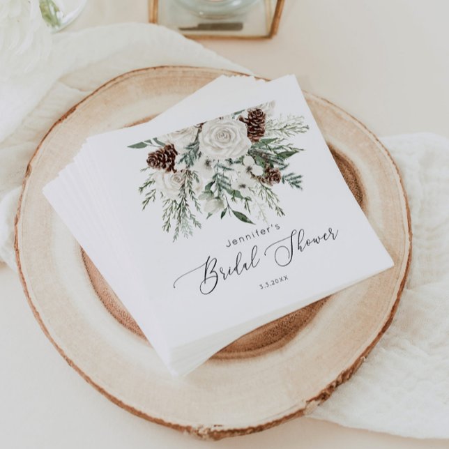 Evergreen elegant bridal shower napkin (Creator Uploaded)