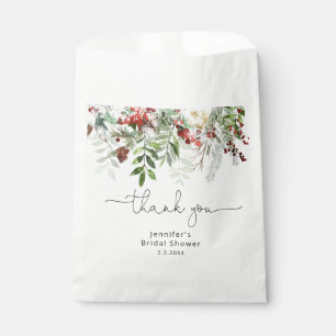 Evergreen elegant bridal shower thank you favour bag