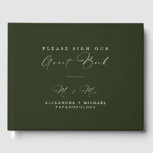 Evergreen Elegant Minimal Wedding Guestbook