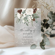 Evergreen elegant snow winter wedding