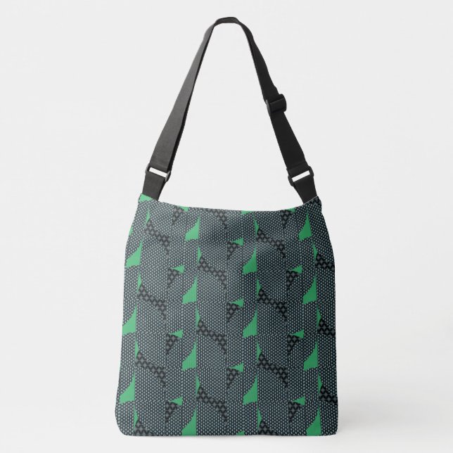 Evergreen Ethnic Abstract Scaled Crossbody Bag (Front)