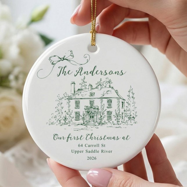 Evergreen First Home Christmas  Ceramic Ornament (Creator Uploaded)