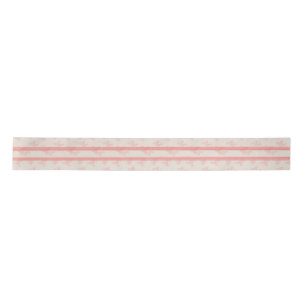 Evergreen & Flour Sack Stripe in Coral Satin Ribbon