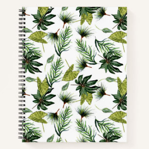 Evergreen foliage pattern notebook