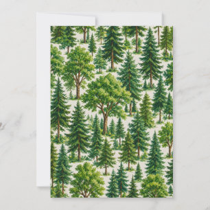 Evergreen Forest Tree Pattern Invitation