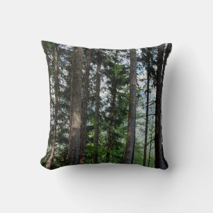 Evergreen Forest Trees Nature Photography Cushion