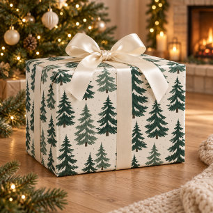 Evergreen Forest Woodland Christmas Wrapping Paper
