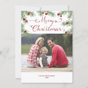 Evergreen Greetings - Christmas photo card