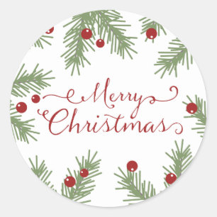 Evergreen Greetings - Christmas sticker
