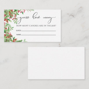 Evergreen Guess How Many Candies Enclosure Card