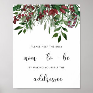 Evergreen Help the Busy Mum Address an envelope Poster