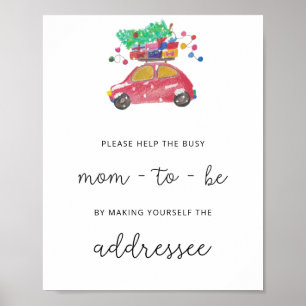 Evergreen Help the Busy Mum Address an envelope Poster