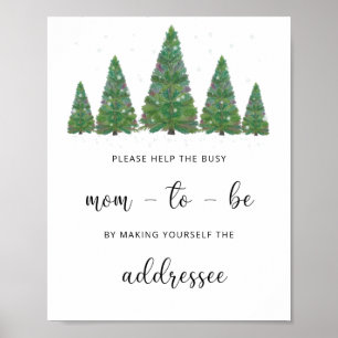 Evergreen Help the Busy Mum Address an envelope Poster