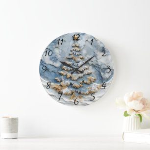 Evergreen Holiday Tree Timepiece Large Clock