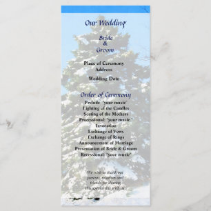 Evergreen in Winter Wedding Program