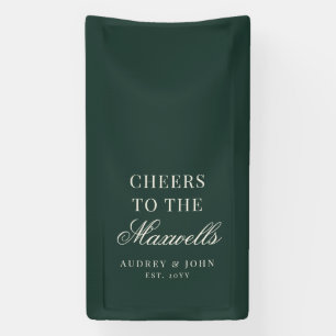 EverGreen Ivory Modern Cheers Script Wedding Banner