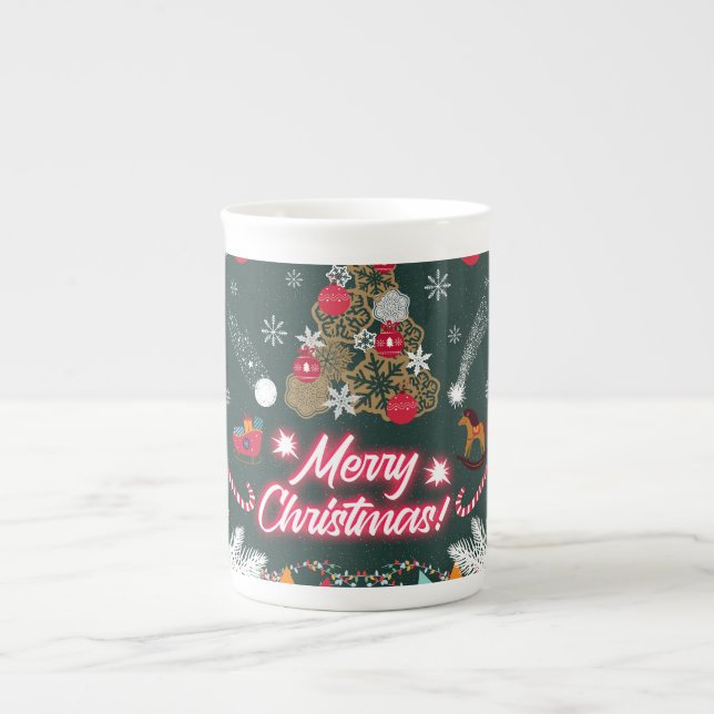 Evergreen Joy of Christmas Bone China Mug (Front)