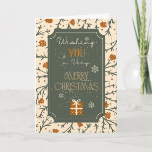 Evergreen Kisses Under the Mistletoe Christmas Card