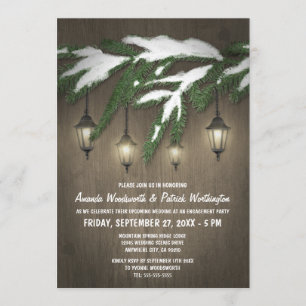 Evergreen Lantern Engagement Party Invitations