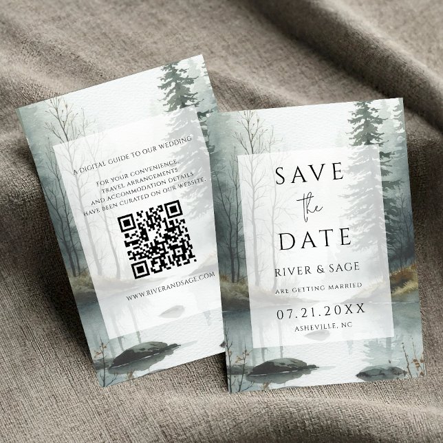Evergreen Mist Forest QR Save the Date (Creator Uploaded)