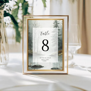 Evergreen Mist   Rustic Forest Table Card Number