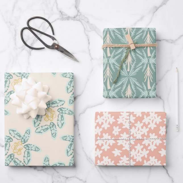 Evergreen Mix Wrapping Paper Sheets (Front)