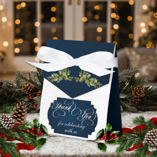 Evergreen Monogram Thank You - Blue/Silver Favour Box