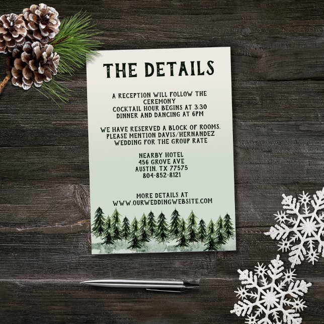 Evergreen Mountain Forest Green White Black Enclosure Card (Creator Uploaded)