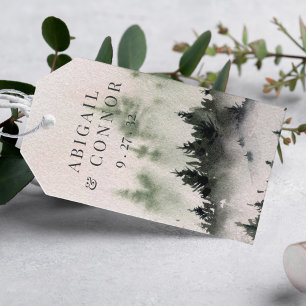 Evergreen Mountain Mist Rustic Winter White Grey Gift Tags