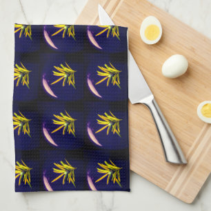 Evergreen on Blue Pattern Kitchen Towels