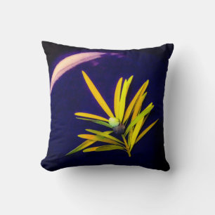 Evergreen on Blue Throw Pillow